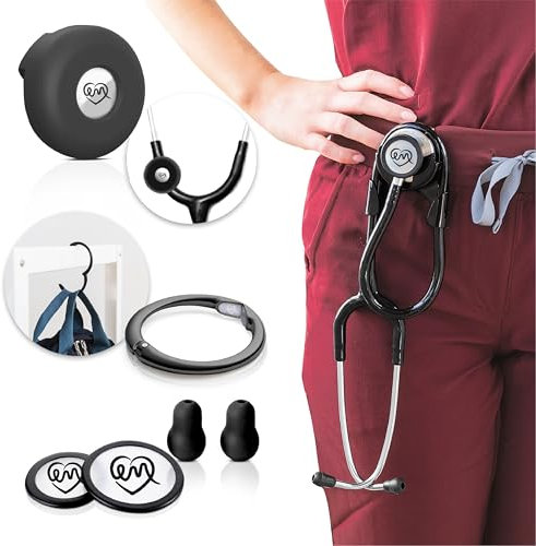 MotivatEM Clip on Stethoskop Halter mit Clip, Stethoskop Hüfthalter für Hüftgurt, Stethoskopträger für Ärzte Krankenschwestern und Studenten, hergestellt für Litmann Classic II Leicht und Classic III