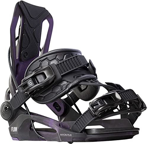 Flow Damen Mayon-Plus Hybrid Durable Activestrap Nylonbasis, Mid-Flex Snowboard-Bindung, Schwarze Pflaume, S (4.5-6.5)