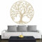 INDIGOS UG - Wandtattoo Wohnzimmer - Wandaufkleber Baum des Lebens - 0 - Lebensbaum Weltenbaum - 120x120 cm - Beige - Aufkleber Kinderzimmer Schlafzimmer Küche Badezimmer Büro Dekoration