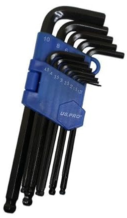 US PRO Tools 13PC Metric Ball End Allen Hex Key Set 1.27-10mm 1629