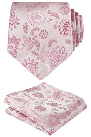 Alizeal Herren Kleine Blumenmuster-Krawatte mit Einstecktuch, Stilvoll und Einzigartig für Business, Hochzeit, Party, Einheitsgröße