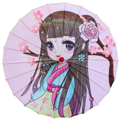 FLAIGO Sonnenschirm asiatischer japanischer chinesischer Ölpapierschirm dekorativer Holzgriff klassische bunte Malerei Tanzen Requisiten für Hochzeit Verkleidung Cosplay Fotografie Tanzen (Stil F)