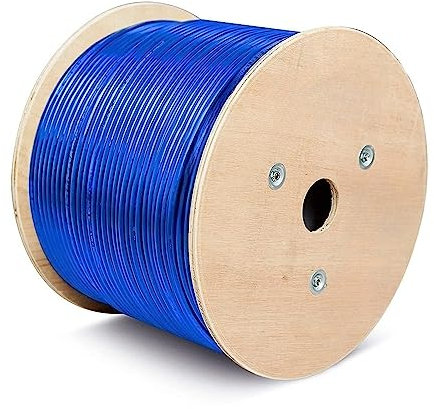 LEKVKM Cat8 Bulk Ethernet Cable 650FT Round S/FTP Outdoor&Indoor Heavy Duty High Speed Cat8 LAN Network Cable 40Gbps 2000Mhz Blue
