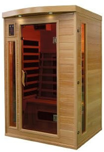 PureHaven - Cabina a infrarossi, 120 x 105 x 190 cm, in legno Pacific Coast Hemlock, sistema audio Bluetooth, timer terapia della luce in 4 colori, controllo digitale