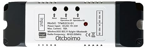 Otcboimo Tuya - Controller attuatore lineare elettrico, 2 canali DC12V 24V, interruttore relè WiFi intelligente, contatto a secco, interruttore di uscita passivo compatibile con Alexa e Google Home
