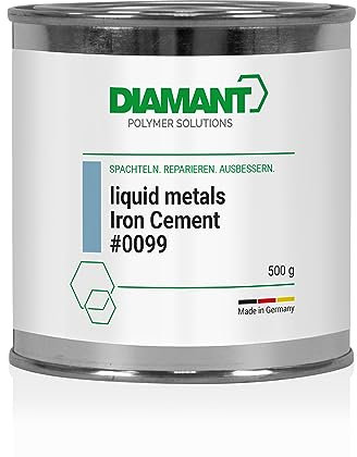 DIAMANT Polymer Iron Cement Kit caldaia refrattario fino a 1600 °C Adesivo resistente al calore 0,5 kg