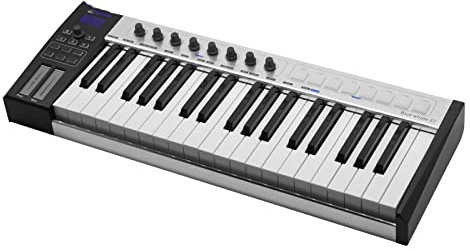 37 USB MIDI Controller Keyboard 37 Semi-weighted Keys 8 RGB Backlit Trigger Pads LED Display Electronic Keyboard