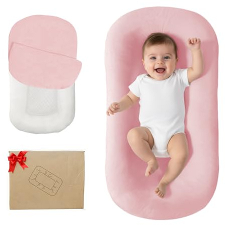 Baby Lounger for Newborn 0-24 Months Soft Cotton Infants Support Cushion