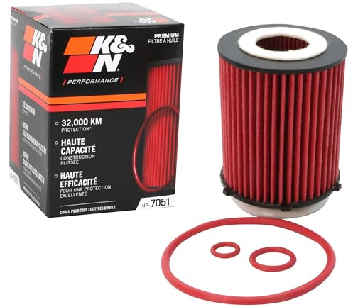 K&N Premium Oil Filter: 20,000 Mile Engine Protection, High Capacity/High Efficiency: Compatible with 2003-2023 Infiniti/Merecedes Benz: (See Product Description for Select Models) HP-7051