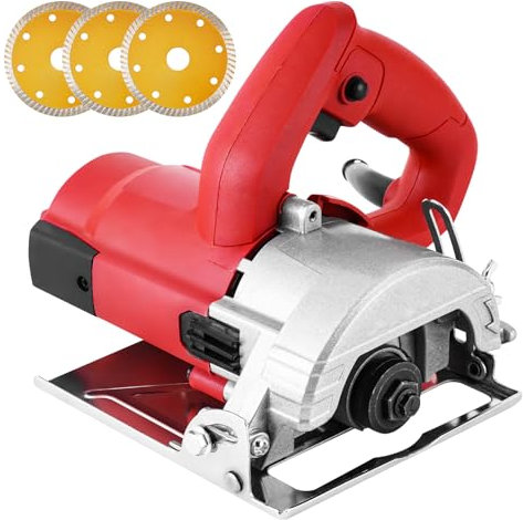 MXBAOHENG 2800W Dry Tile Saw Electric Tile Cutter with 3 Stone Blades for Ceramic Tiles Stone Wall Chaser (110mm Blade)
