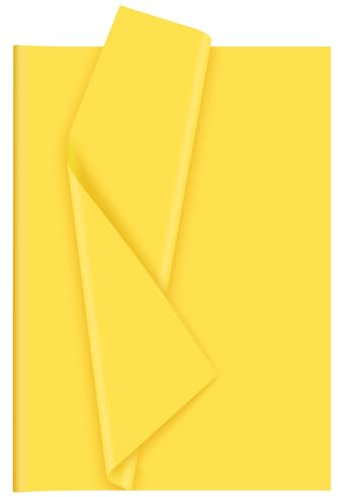 Bouiexye Gelb Seidenpapier für Geschenktüten 60 Blatt Seidenpapier Bulk 51x37cm Weihnachten Seidenpapier zum Verpacken Verpackungspapier für Füller Blumen Geburtsta Hochzeit Dekor