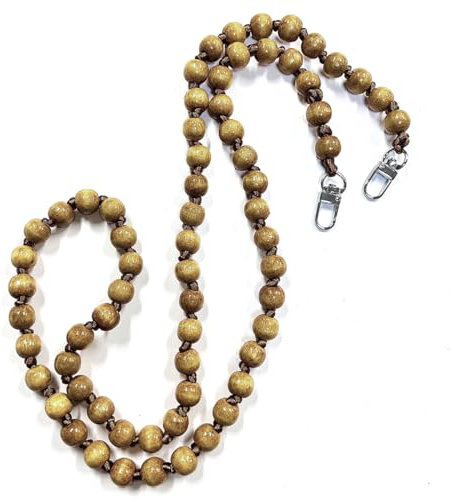 Wambere Universal Holzperlen Handykette SchlüsselbandKette Schlüsselkette Holz Perlen Handyband Handy Lanyard Anhänger Handy Schmuck Handyanhänger Taschenkette Beutelkette für Damen Mädchen,Braun