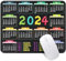 G JGOO Kleines Mauspad, Mousepad mit Anti-Ausfrans-Nähten und rutschfester Gummiunterseite, schwarze Mauspads für Schreibtisch, Computer, Laptop, Büro, Gaming, 2024 Mauspad Kalender mit Feiertagen,