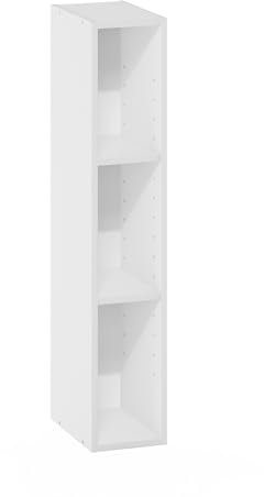 Furinno Fulda 3-stufiges, platzsparendes Aufbewahrungsregal, Bücherregal, 15 cm Breite, Weiß