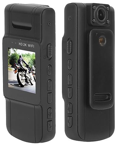Action Kamera 2K, Body Cam Video Auf nahme, Motorrad Handkamera Großer Weitwinkel Taschenkamera Body Worn Camera mit 1.54in Vollfarbbildschirm, 180° Body Mounted Camera
