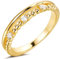 Jenosy 14K Vergoldete Stackable Ring Gold Damen Zweizeilig Perle aus Cubic Zirconia Ringe Hypoallergene Gold Schmuck für Frauen und Mädchen Size 6-8 (6)