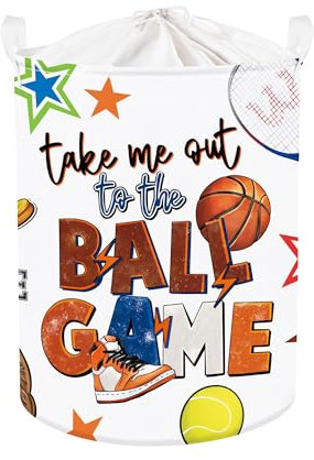 Clastyle Sport Ball Aufbewahrungskorb Sterne Kleidung Wäschekorb Bad Aufbewahrungsbox für Eltern Organize Spielzeug Buch,Ballspiel,36x45 cm