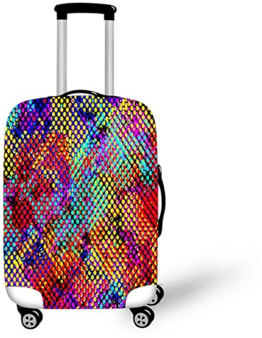 Muiuou Gepäckabdeckungen für Koffer,Schutzhaube für Kofferhülle Reise Waschbare Elastische Suitcase Cover Drucken Kofferschutzhülle,Passend für Kofferschutzbezug (L (26-28 Zoll),Stil 10)