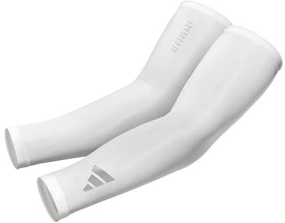 adidas Aeroready Compression Arm Sleeves Mangas Deportivas, Blanco, S-M (Pack de 2) Unisex Adulto