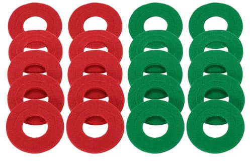 sourcing map 32PCS Battery Terminal Anti Corrosion Washers, Car Battery Terminal Post Shims Fiber Washer Protector (Red, Green)