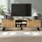 YLSZHY Mueble de TV de 160 cm con 2 puertas, centro de entretenimiento multimedia de madera, 2 armarios de almacenamiento, estante abierto, mesa consola de TV para sala de estar