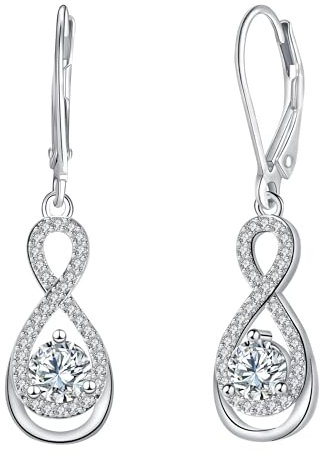 Micory Unendlichkeit Hängend Ohrringe Damen 925 Sterling Silber Ohrstecke für Schmuck Geschenke Damen Mama Freundin