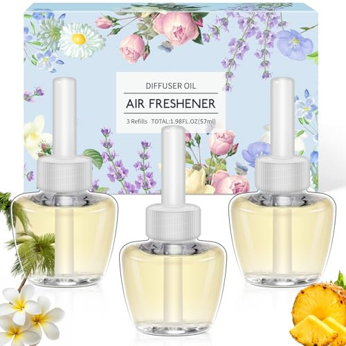SCENTORINI Ricarica per Diffusore Elettrico 3X19ML Ricariche di Diffusore di Oli Essenziali Fragranza di Hawaii, Adatte per Deodorante Casa per Air Wick e per Glade