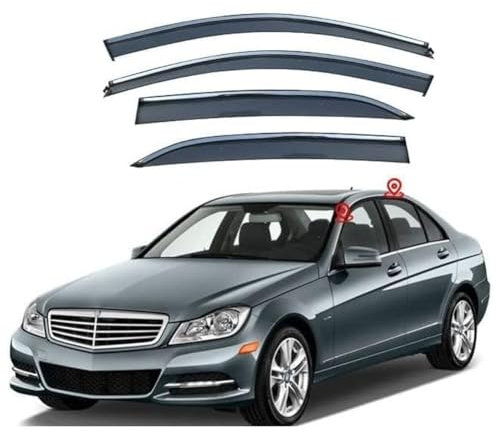 ZXBL Windabweiser Regenabweiser für Benz E-Class W212 2010-2015, Wetterschutz Regenschutz Autofenster Sonnenschutz Regenabweiser Deflektoren Guard
