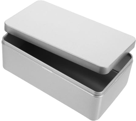 UKCOCO Rechteckige Aufbewahrungsdose Aus Metall Mit Deckel Weißblechbehälter Für Süßigkeiten Kekse Pralinen Und Schmuck Tragbare Box Für Teepartys 7.09X3.86X2.56 Zoll