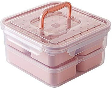 BDSHGRDH boîte à lunch, Boîtes à Bento, ensemble de boîtes à déjeuner portables, treillis indépendant, conteneur de stockage des aliments étanche, micro-ondes, Bento Bo(Pink a)