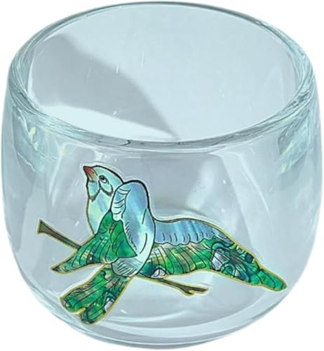 Gcljlmy Glass Mug 100ml Handmade Coffee Mug Master Tea Cup for Matcha Tea Adult Men Women Tea Ceremony Party Restaurant (Magpie)