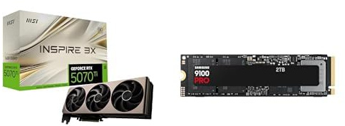 MSI GeForce RTX 5070 Ti 16G Inspire 3X OC + 9100 PRO 2TB Internal SSD