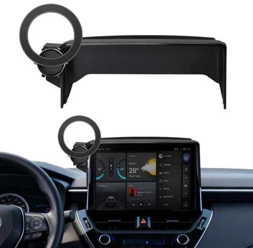 RichLuck Car Phone Holder for 2019-2025 Toyota Corolla 2022 2023 2024 Gr Corolla Cross Accessories, 360° Rotation Phone Mount Compatible with MagSafe, Cell Phone Holder (for 8-inch Screen)