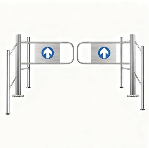 Automatic Swing Gate for Supermarket Entrances One-Way Design Safety Gate,Automatic Closing Door for Yards,Manual 90° Open Pedestrian Door,Self-Closing Industrial Fence with Spring(180cmx100cm)