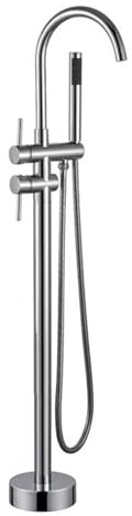 TTDGYYXW Badewannen-Mischbatterie mit Dusche, Wasserfall, Badezimmer-Wannenarmatur, Badewannenarmatur, freistehende Badewannenarmatur, Duscharmatur mit Schlauch, drehbar, Messing, Chrom
