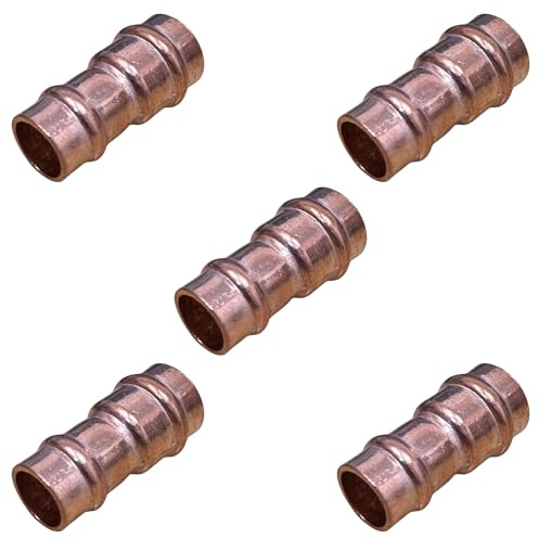 10mm x 8mm Solder Ring Reducing Couplings - Pack of 5 | Pre-soldered copper reducer fittings for plumbing and heating pipework