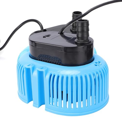 Luocute Pompe de Couverture de Piscine, Pompe à Eau Submersible Automatique 850 GPH avec Tuyau de Drainage de 16 Pieds et 3 Adaptateurs, pour Piscines Hors Sol, Spas, Sous-sols (Prise UE 220V)