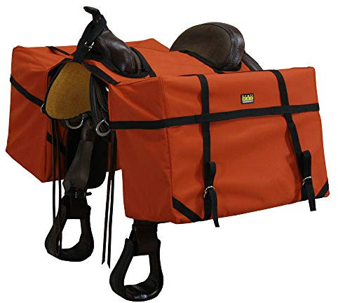 TrailMax Over-The-Sattelpack-Gepäckträgertaschen, passend für die meisten Western- und Ausdauer-Reitsättel, ideal für Jagdlager und Packausrüstung, Orange