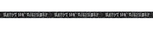 Unique Party 90986 - 12ft Foil Glitz Black 100th Birthday Banner