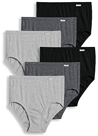 Jockey Women's Underwear Plus Size Elance French Cut - 3 Pack, Grey Heather/Charcoal Heather/Black, 10