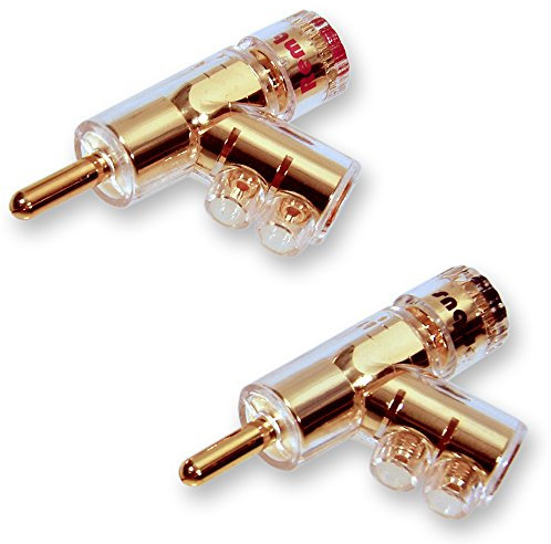 Rembus High End verriegelbare abgewinkelte Bananenstecker | vergoldet | 4 Stück | BS-197