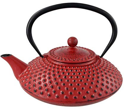 Teekanne Guss Punkte 1,25L Rot Tee Kanne Asiatisch