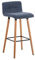 CLP Barhocker Lincoln mit Stoffbezug und Holzgestell I Thekenhocker mit Rückenlehne und Fußstütze I Barstuhl mit Einer Sitzhöhe von: 75 cm, Farbe:blau