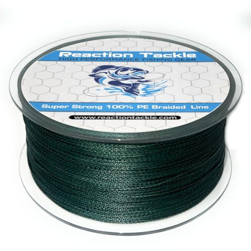 Reaction Tackle Braided Fishing Line Moss Green 30LB 150yd