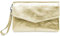 Caspar Elegante Leder Clutch Abendtasche aus samtweichem Nappaleder Damen Umhängetasche - PREMIUM LINE - Modell No.322 - Made in Italy, Farbe:gold, Accessoires:One Size