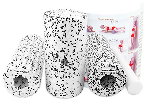 WEBBOMB 4er Set Faszienrollen 4 Verschiedene Massage Rollen zum Training der Faszien/des Bindegewebes und der Muskeln inkl. bebildeter Anleitung