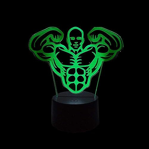 HPBN8 Ltd 3D Fitness Lampe USB Power 7 Farben Amazing Optical Illusion 3D wachsen LED Lampe Formen Kinder Schlafzimmer Nacht Licht.