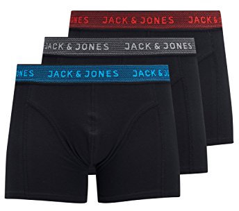 Jack & Jones Mens Boxer Shorts/Trunks 'JACWAISTBAND' (3-Pack) (Asphalt/Hawaiian/Red) XXL