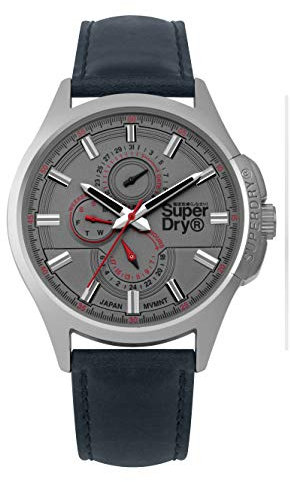Superdry Herren Multi Zifferblatt Quarz Uhr mit Leder Armband SYG258U
