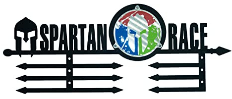 NITTEB Medal Display da Parete Muro Porta Medaglie 2 Generazione Spartan Ocr Acciao Inox Spazzolato Trifecta Medal Hanger Gara Medaglia Nero Espositore RAK Supporto Gancio Kit